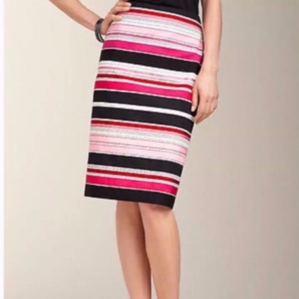 Talbots Pencil Skirt Stripe Ribbon Size 4